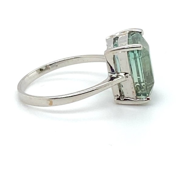 Bi Color Tourmaline 5.90ct Solid 14K White Gold Ring - Picture 5 of 7